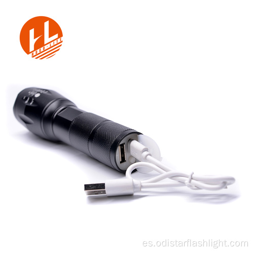 3 modos de zoom USB recargable T6 LED linterna